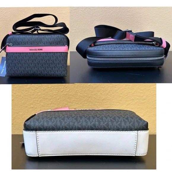 Michael Kors Black and Pink Crossbody Bag with White Accents - Picture 1 of 4